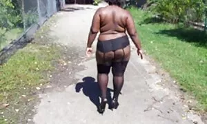 19 pt, შავი bbw წინდ ...